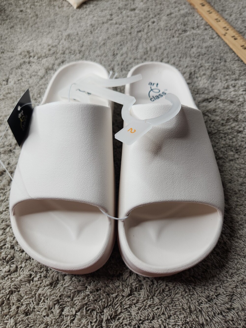 Kids' Edie Platform Slip-On  Slide Sandals - art class White 2